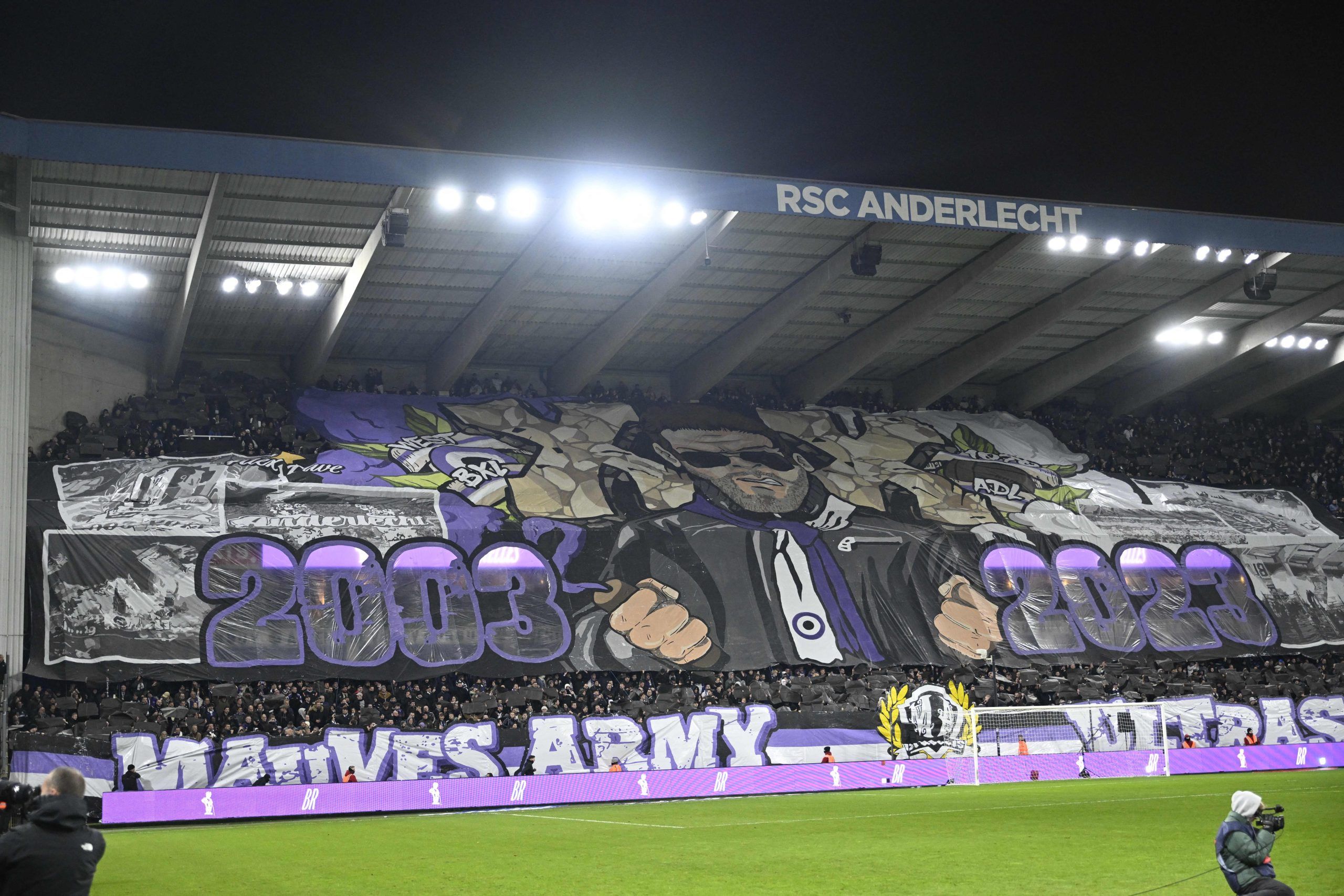 Anderlecht's supporters pictured before the start of a soccer